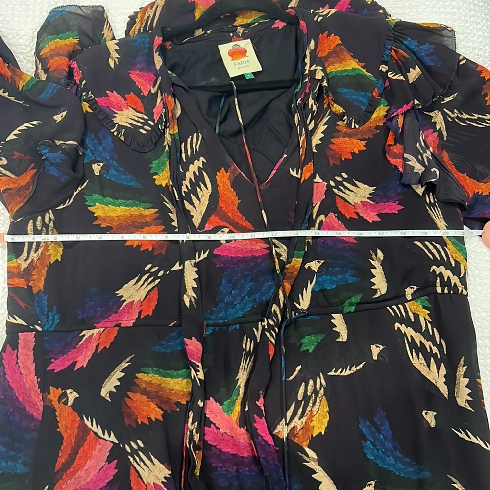 Farm Rio - Macaws Flight Tie-Neck Ankle Dress - Picture 11 of 11